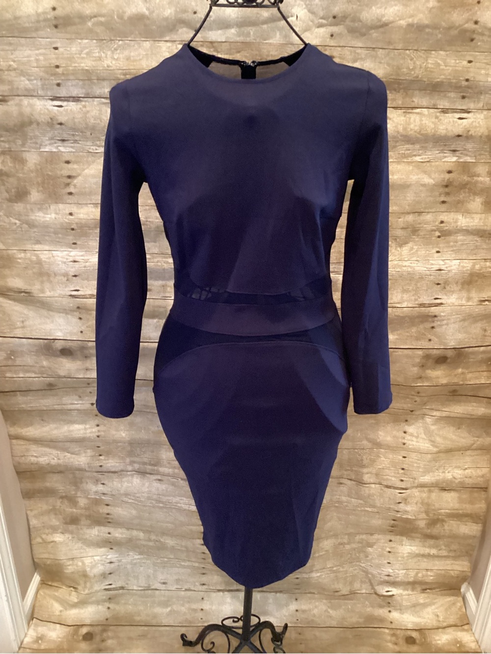 Windsor Navy Long-Sleeve Sheath Dress